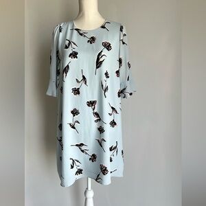 Floral Print Light Blue Women's Top